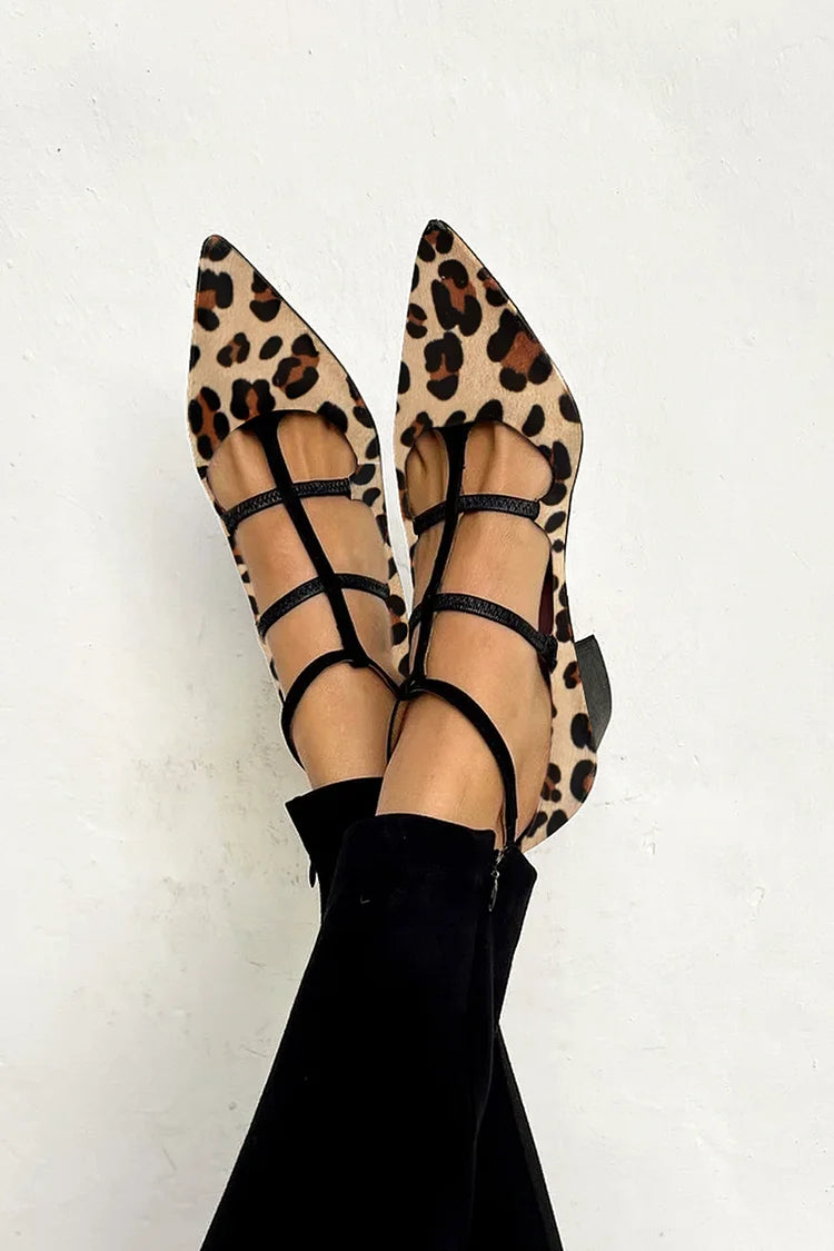 Vina™ | Animal Print Ballerinas with Thin Straps