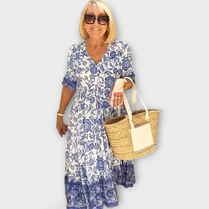 Caitlin - Elegant Floral Dress with a Airy Design