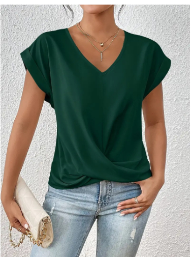 Celest - Cozy V-Neck Casual Tee