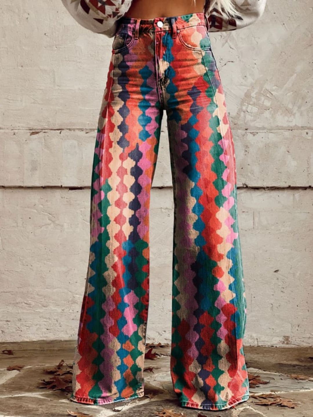 Isla | Retro Rainbow Palazzo Pants