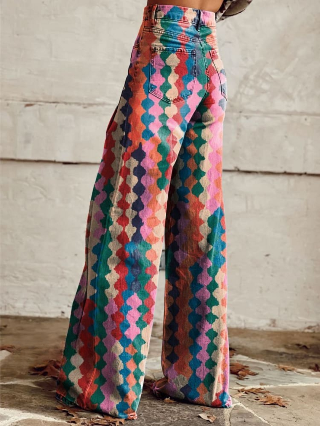 Isla | Retro Rainbow Palazzo Pants