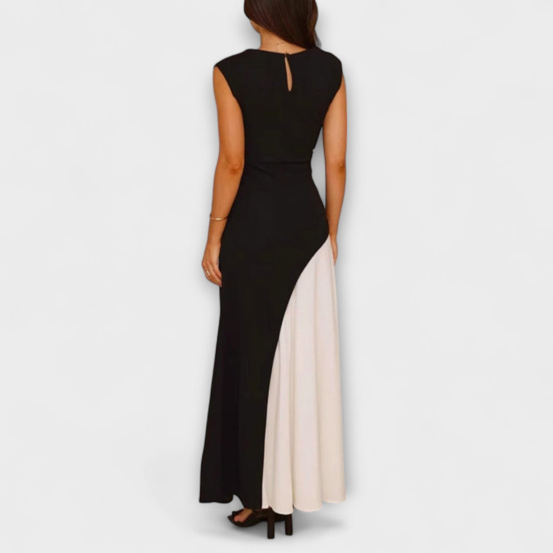 Isabel - Monochrome Color Block Tail Dress