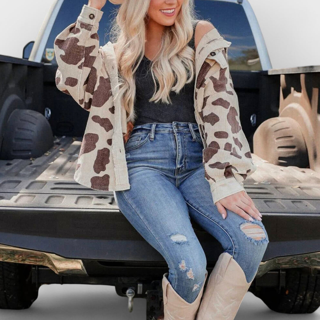 JADA - PRINTED CORDUROY SHACKET