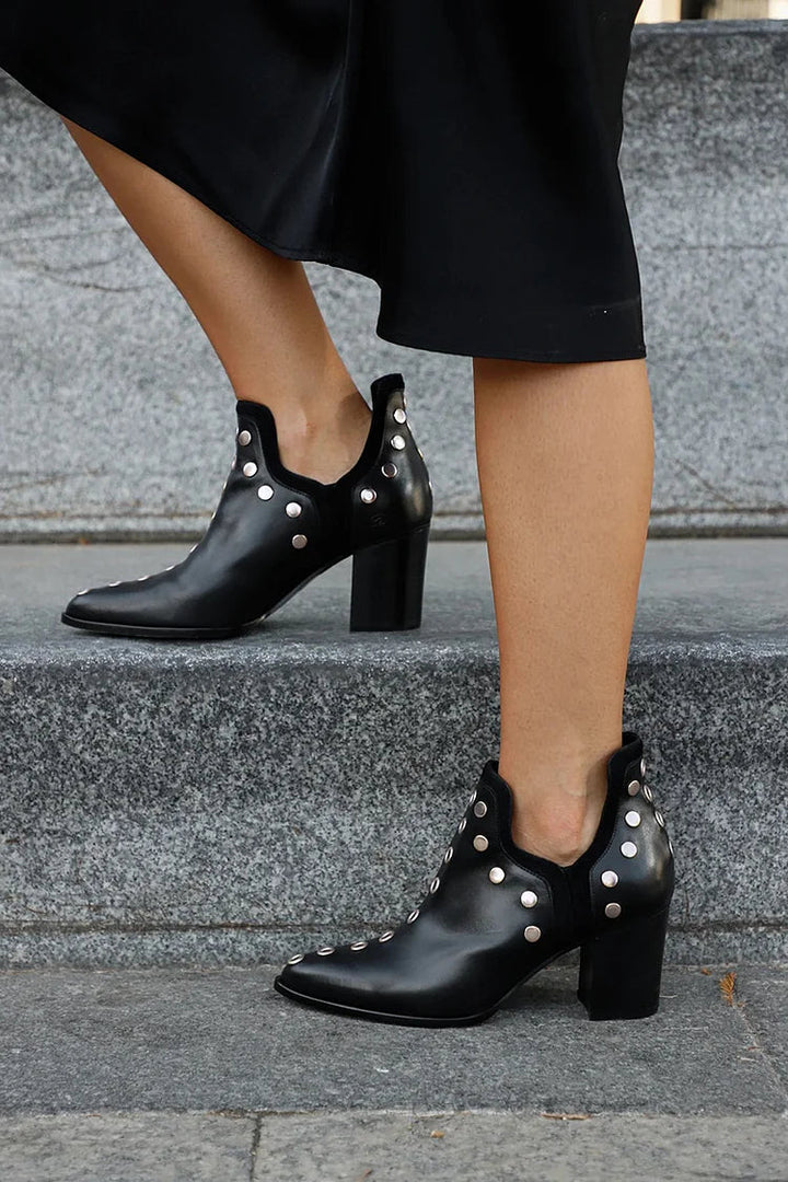 Sydney | Studded Ankle Boot With Wide Heel