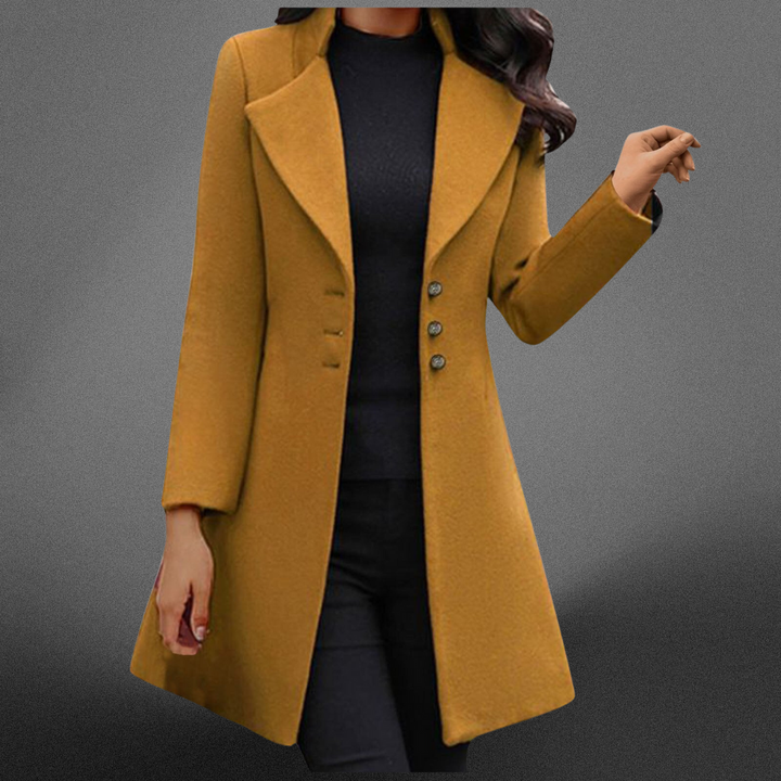 Charlotte™ | Elegant Italian Wool Coat with Long Sleeves for Stylish Warmth