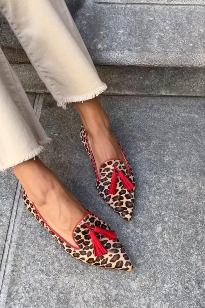 Camila | Pointed Loafer WIth Red Tassels