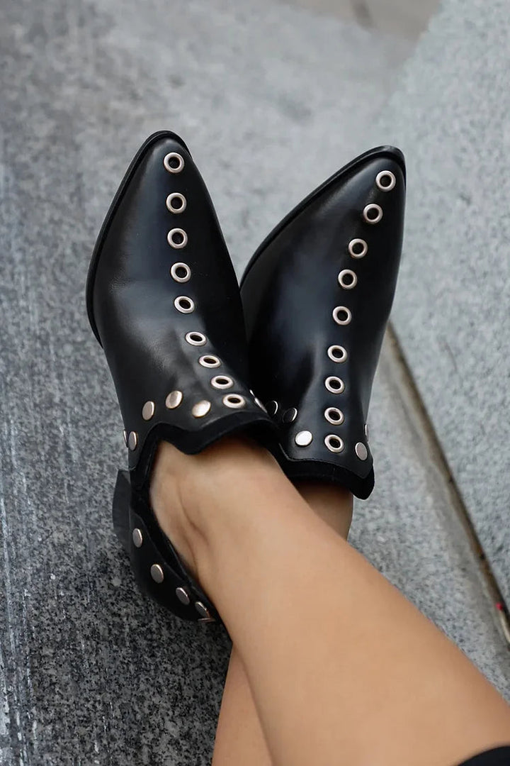 Sydney | Studded Ankle Boot With Wide Heel