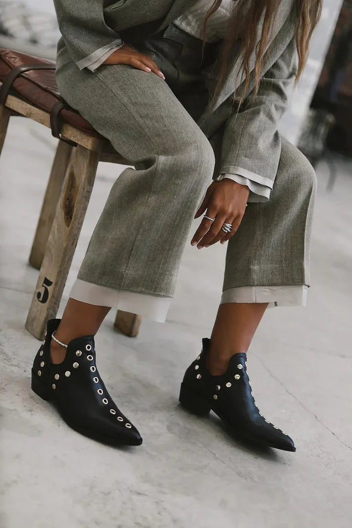 Jocelyn | Pointed Studded Ankle Boots