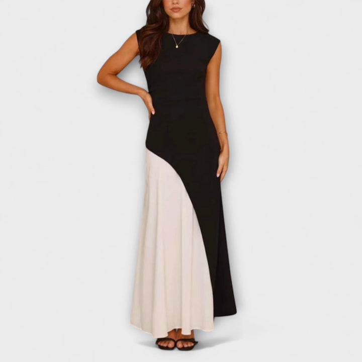 Isabel - Monochrome Color Block Tail Dress