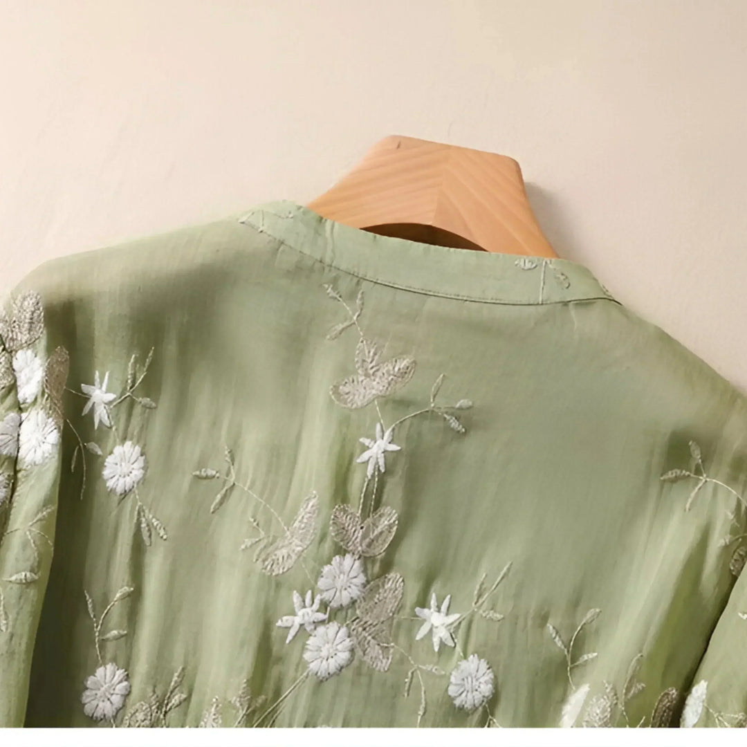 Celest - Floral Embroidered Cotton Top (Copy)