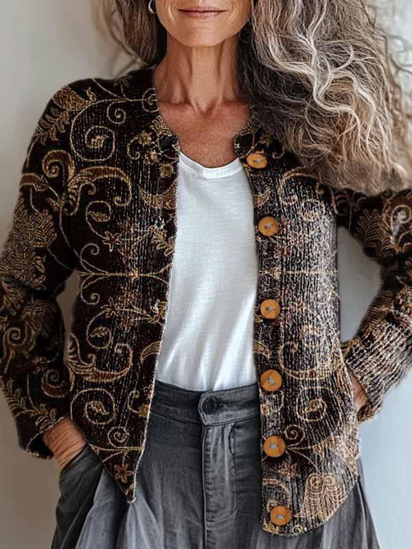 Elara | Stylish Bronze Brocade Jacket for Elegant Looks