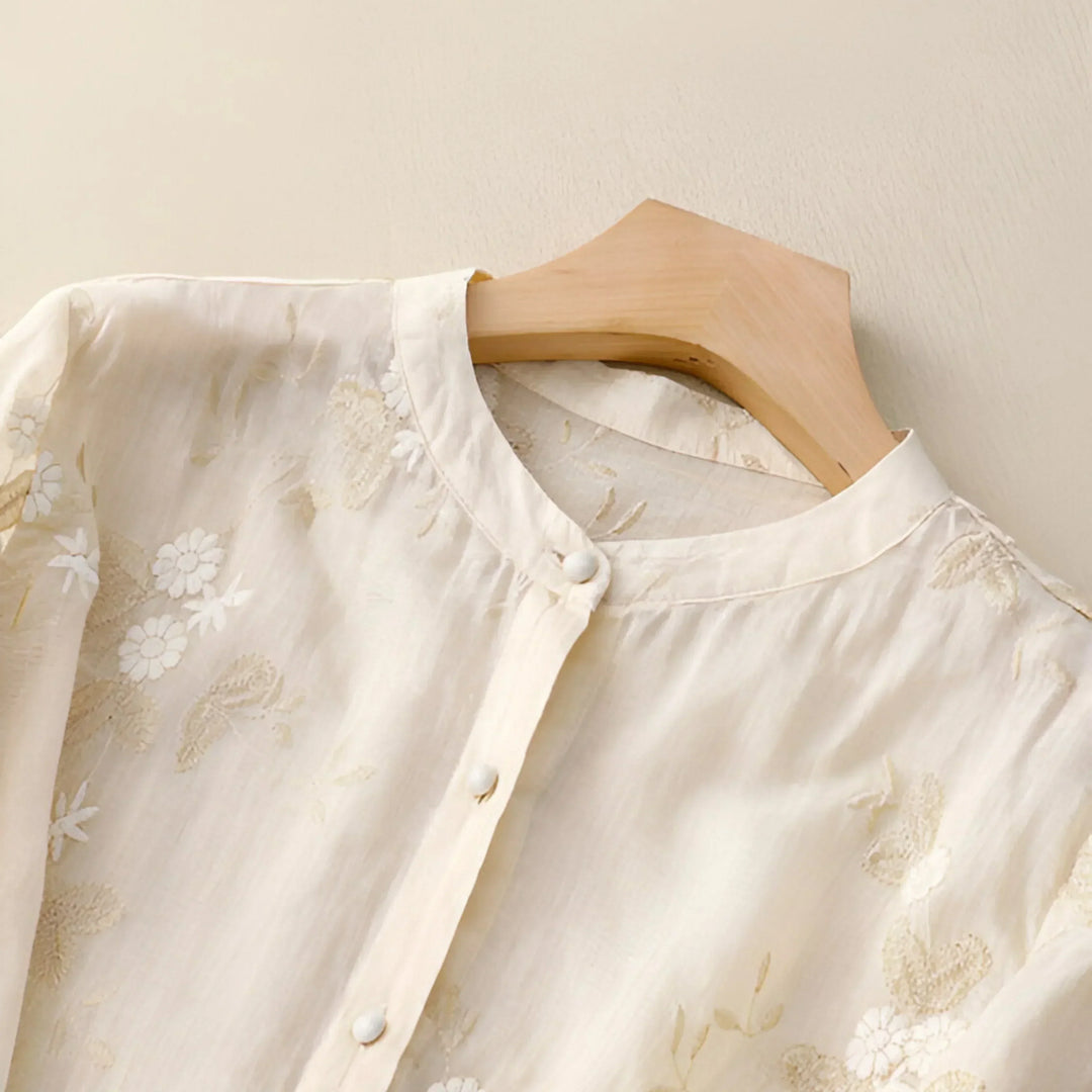 Celest - Floral Embroidered Cotton Top (Copy)