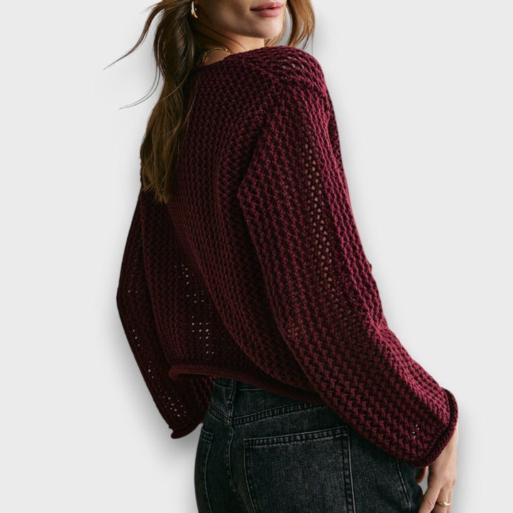Jessa – Burgundy Cardigan