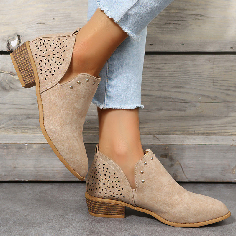 Valerie | Low Cut Perforated Ankle Boot