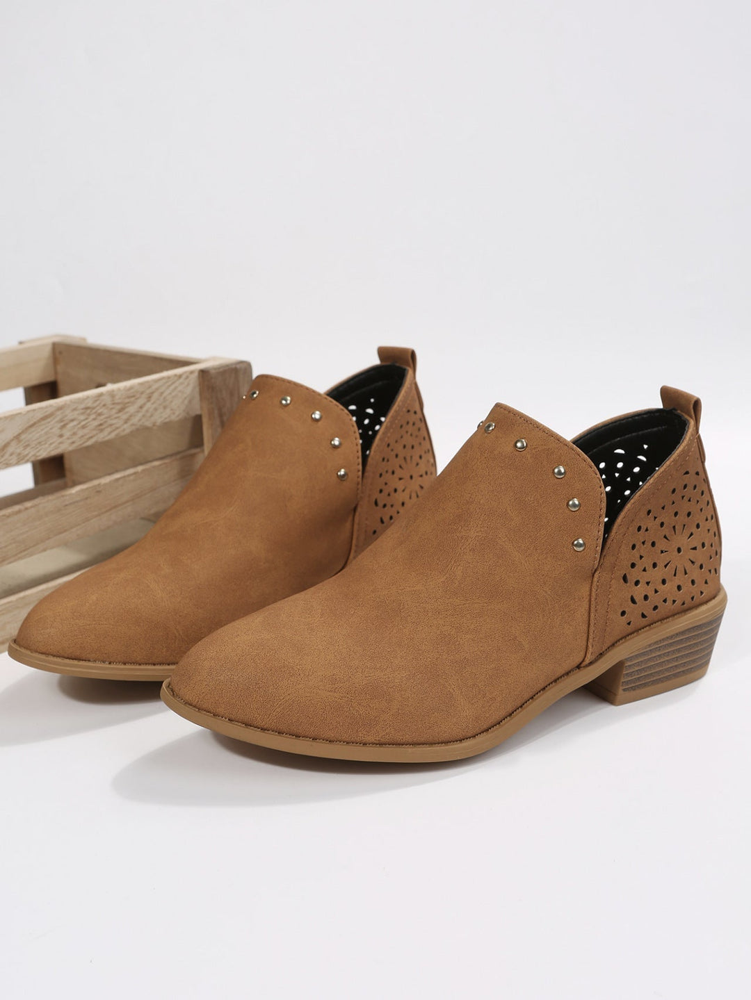 Valerie | Low Cut Perforated Ankle Boot
