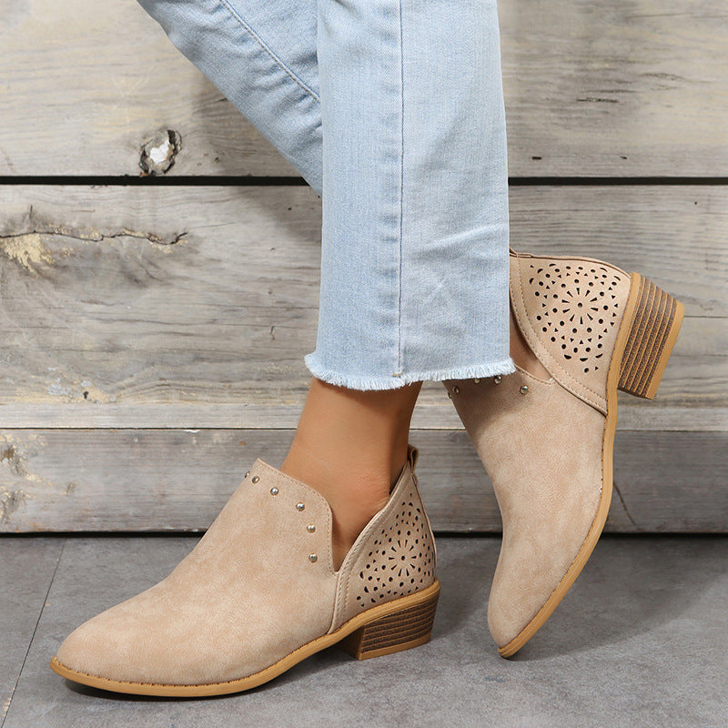 Valerie | Low Cut Perforated Ankle Boot