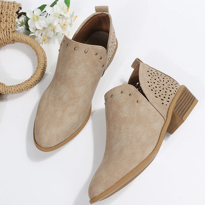 Valerie | Low Cut Perforated Ankle Boot