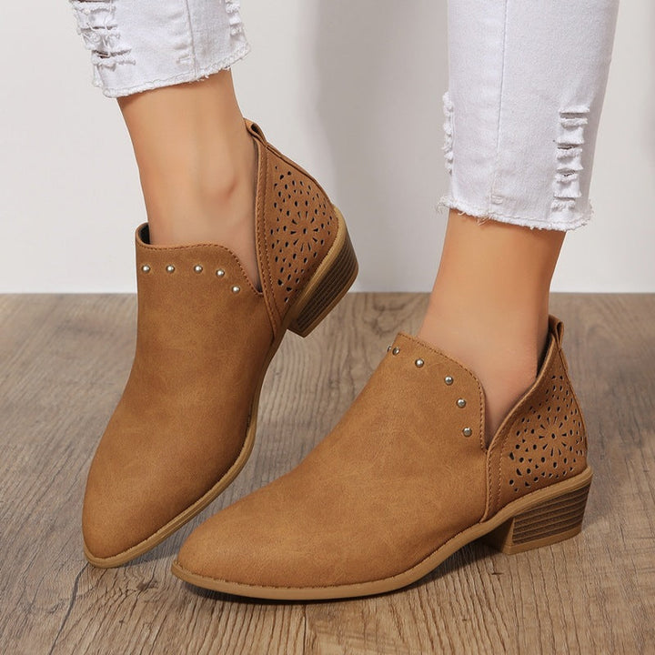 Valerie | Low Cut Perforated Ankle Boot