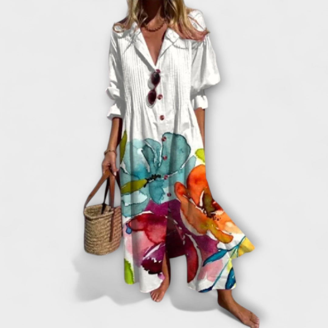 Lila - Flattering maxi dress with belly coverage
