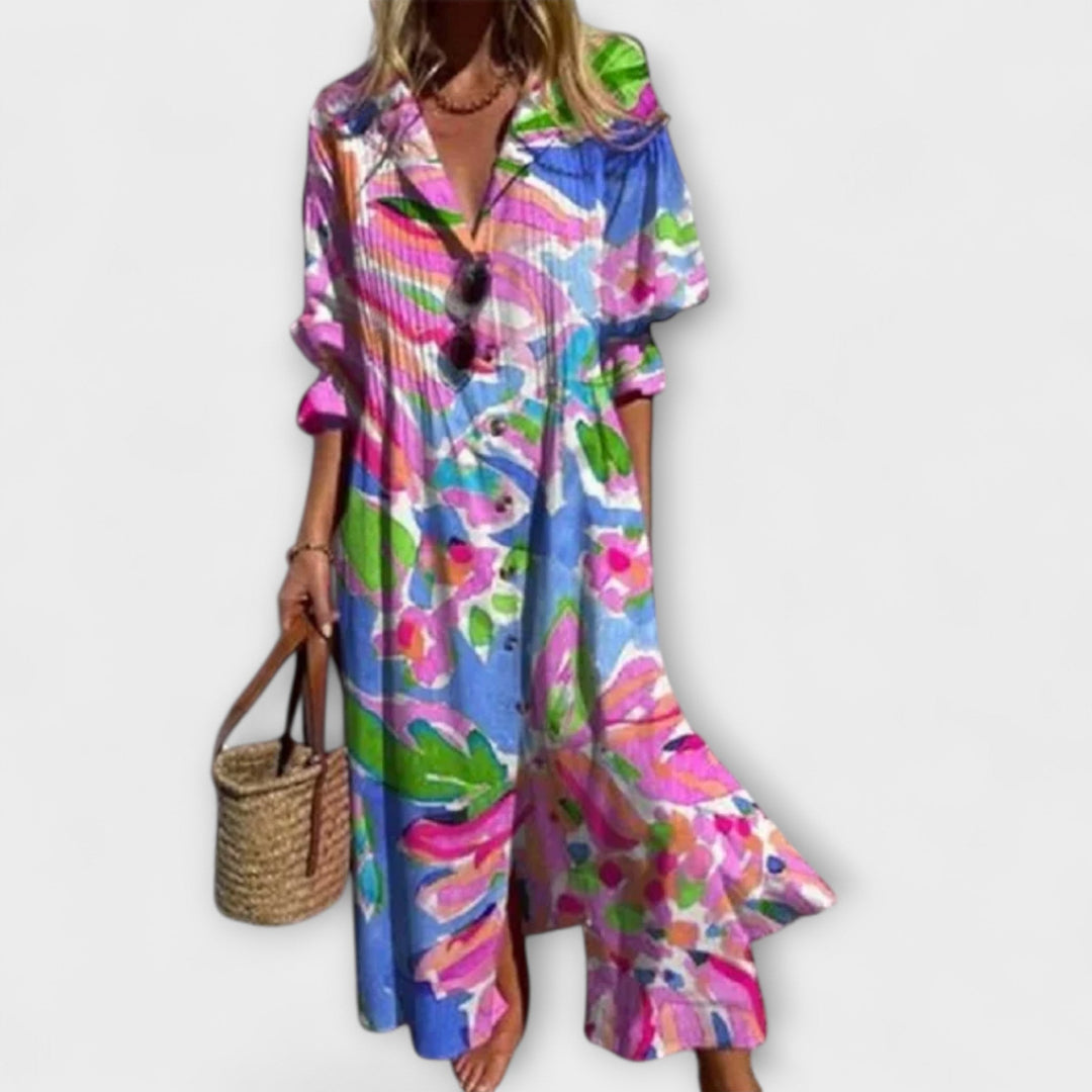 Lila - Flattering maxi dress with belly coverage