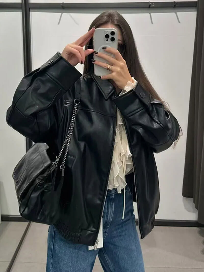 Lilli | Synthetic Leather Jacket