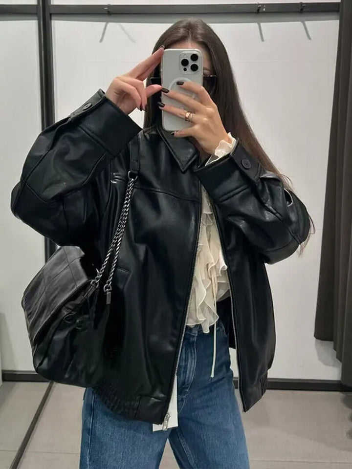 Lilli | Synthetic Leather Jacket