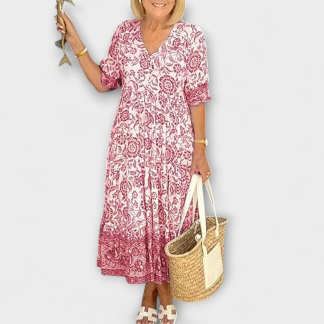 Caitlin - Elegant Floral Dress with a Airy Design