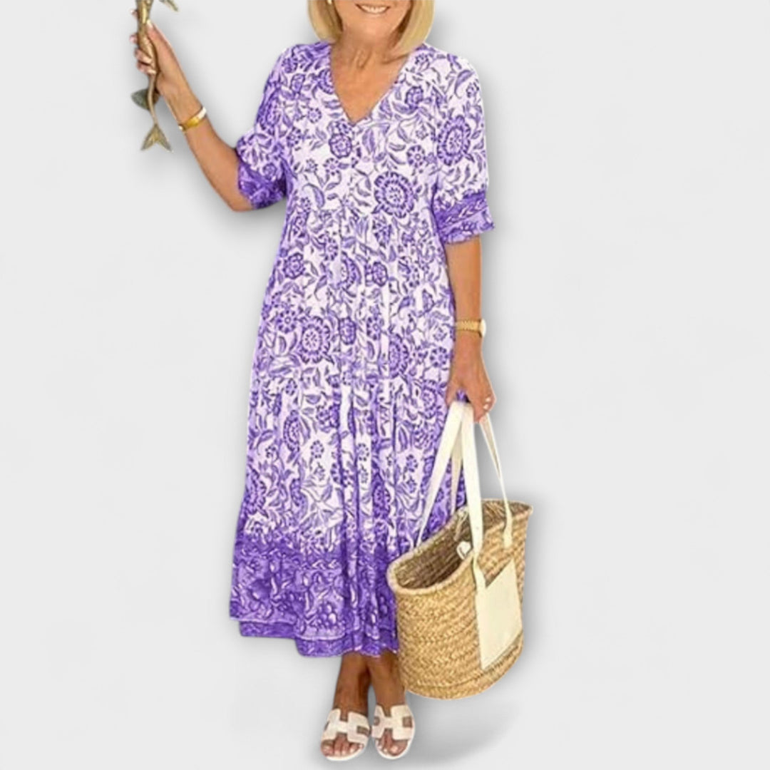 Caitlin - Elegant Floral Dress with a Airy Design
