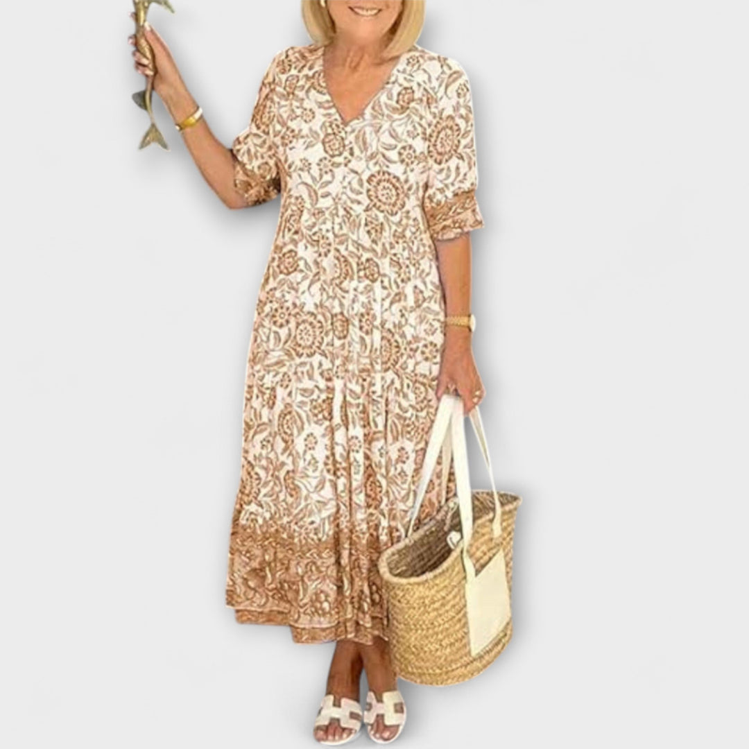 Caitlin - Elegant Floral Dress with a Airy Design