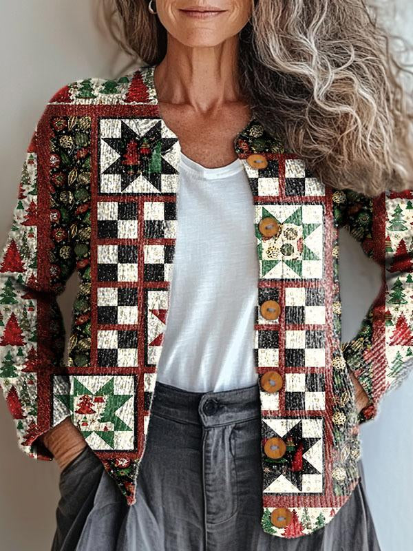 Noelle | Stylish Patchwork Christmas Jacket for the Winter Season