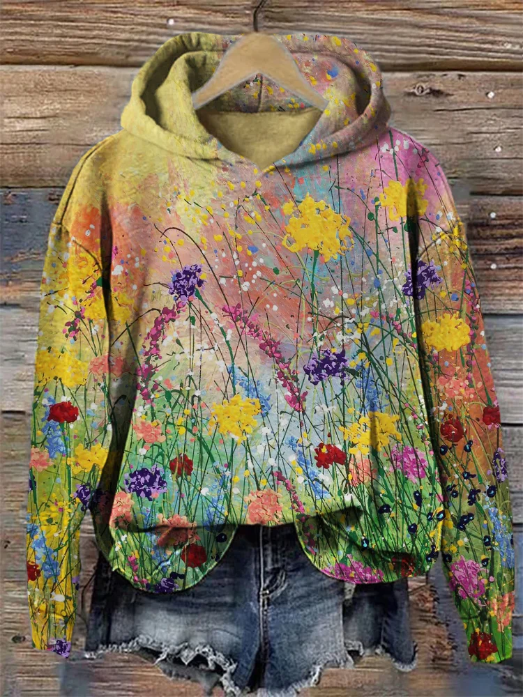Abigail | Floral Oil Painting Art Cozy Hoodie