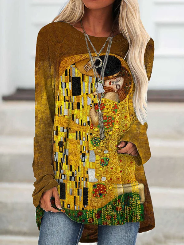 Odessa | Women’s Long-Sleeve Printed Tunic T-Shirt