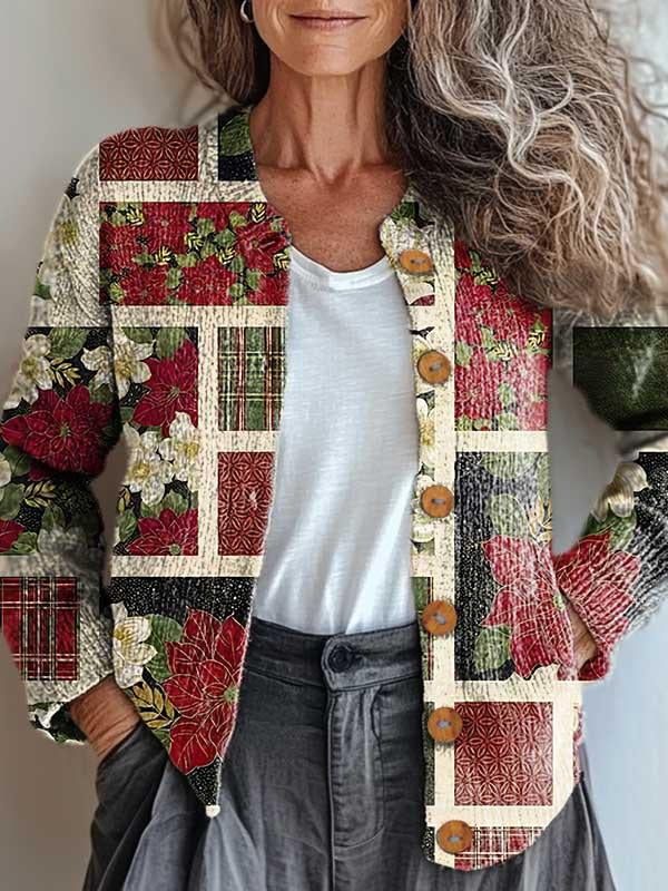 Noelle | Festive Christmas Mood Patchwork Jacket for the Perfect Christmas Style