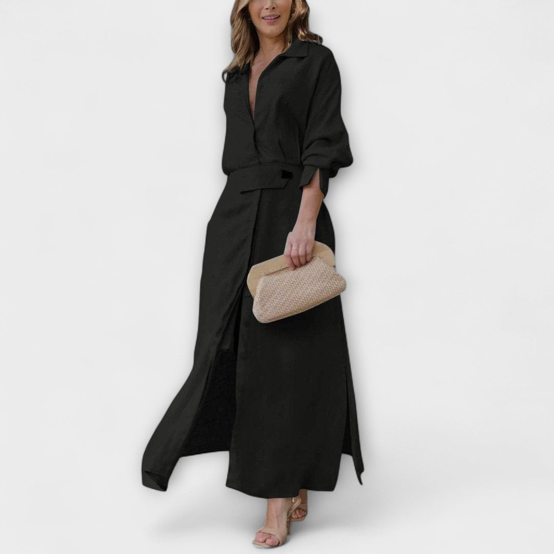 Jeanette - Maxi Dress with V-Neck