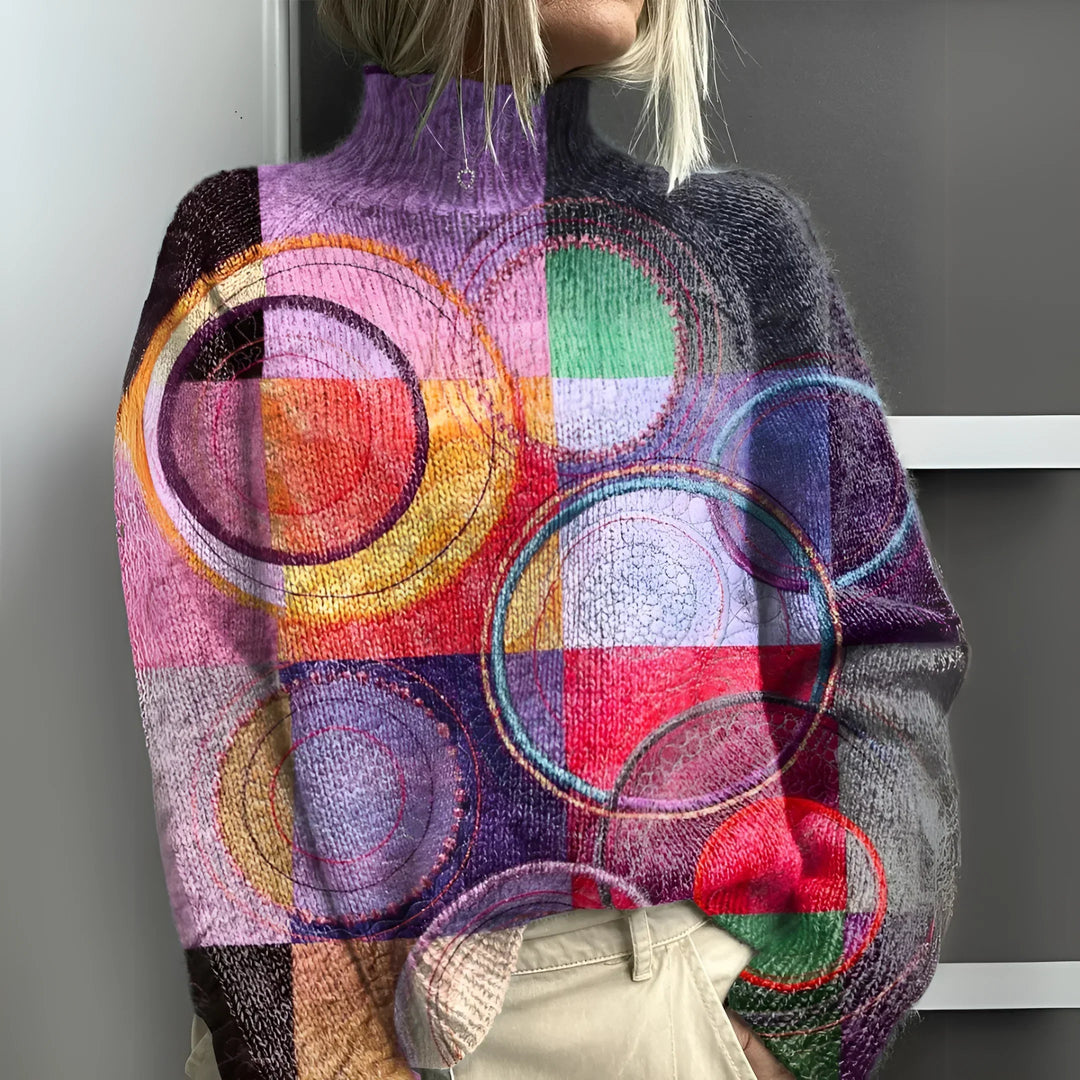 Harper | Multicolored Knitted Turtleneck Sweater - Comfort and Style in One