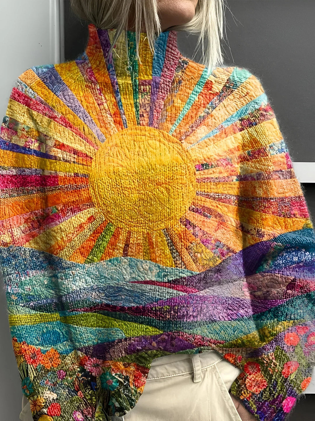 Isla | Colorful and Stylish Happy Turtleneck Sweater