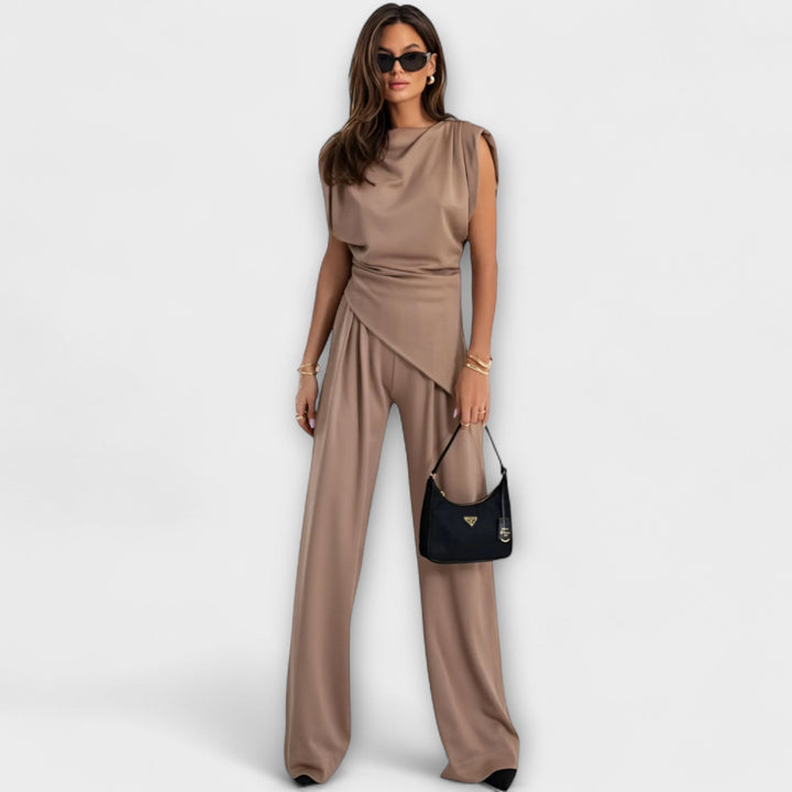 Sofia - Asymmetrical Set with Draped Shoulders