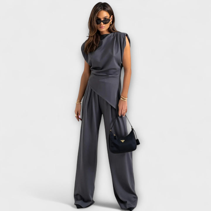 Sofia - Asymmetrical Set with Draped Shoulders