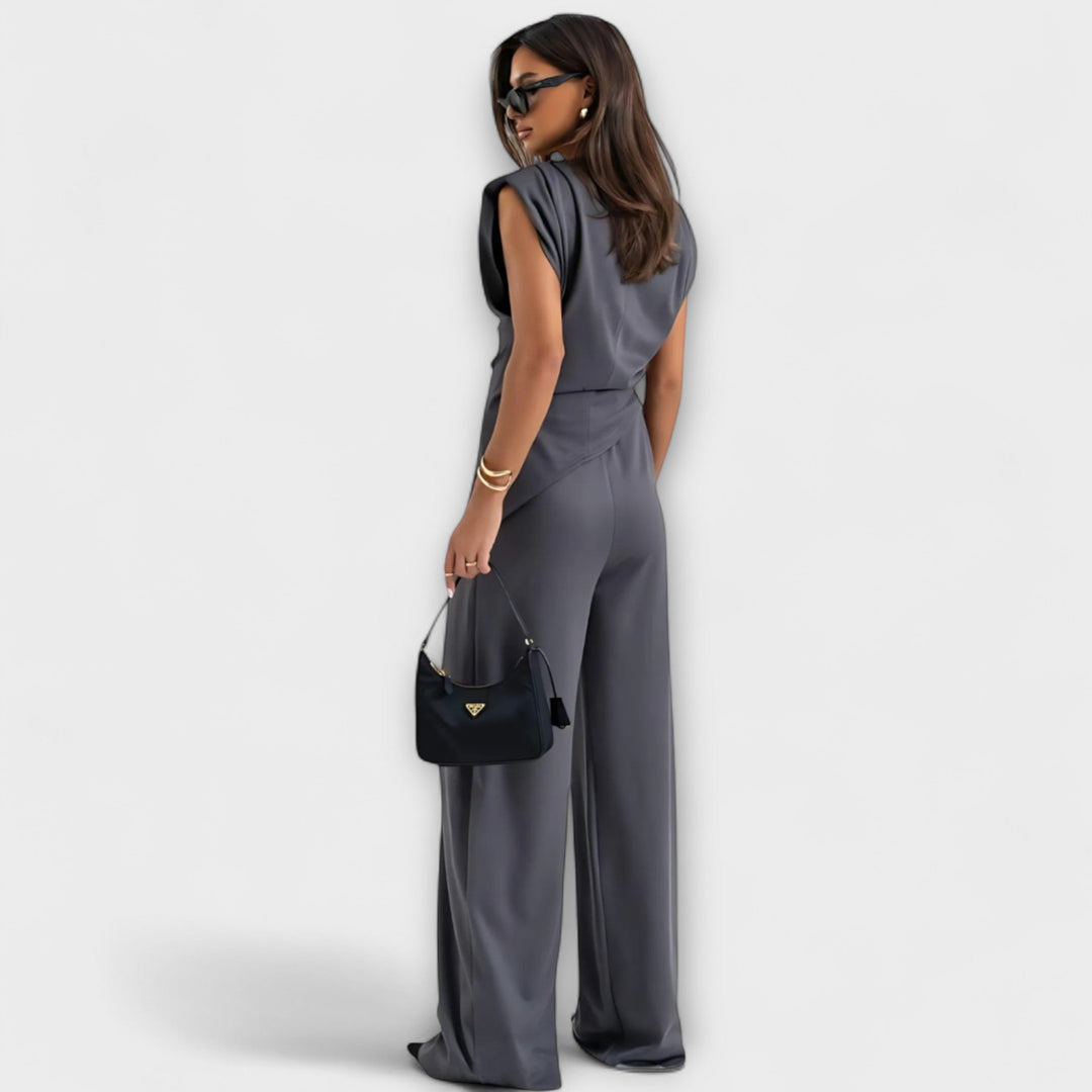Sofia - Asymmetrical Set with Draped Shoulders