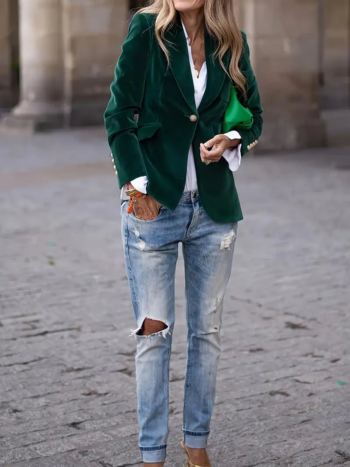Savannah™ - Elegant Velvet Blazer for a Refined Style