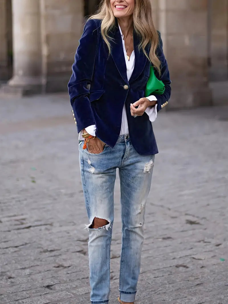 Savannah™ - Elegant Velvet Blazer for a Refined Style