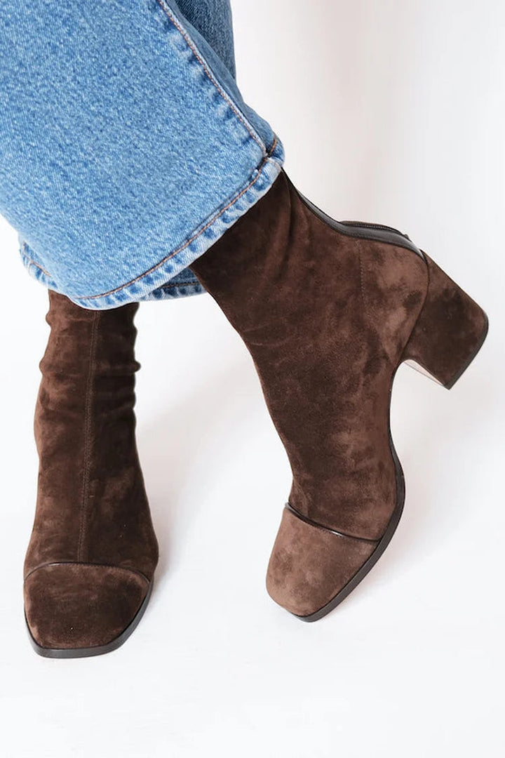 Sarah | Square Toe Heeled Boots