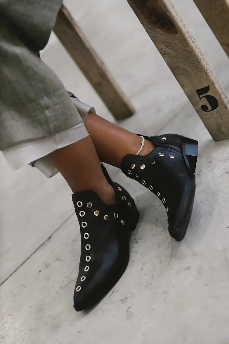 Jocelyn | Pointed Studded Ankle Boots