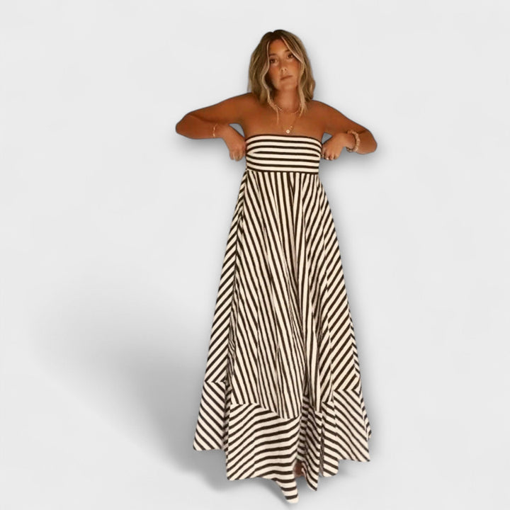 Nocturnal Charm Ruffled Maxi Dress