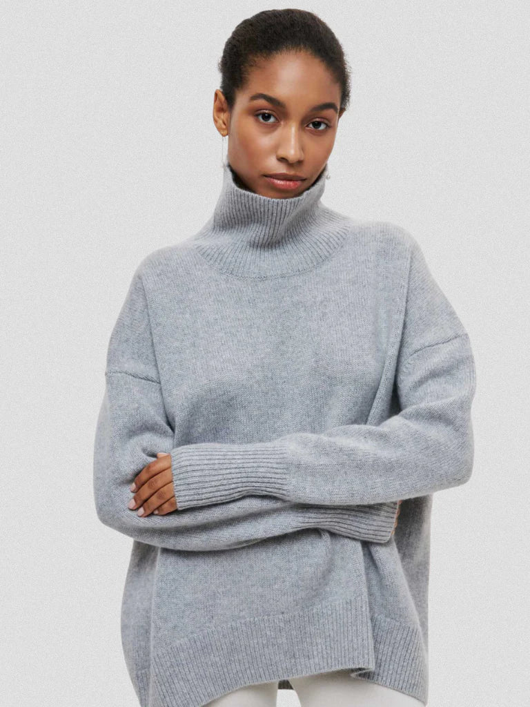 Elena | High Collar Knit Sweater