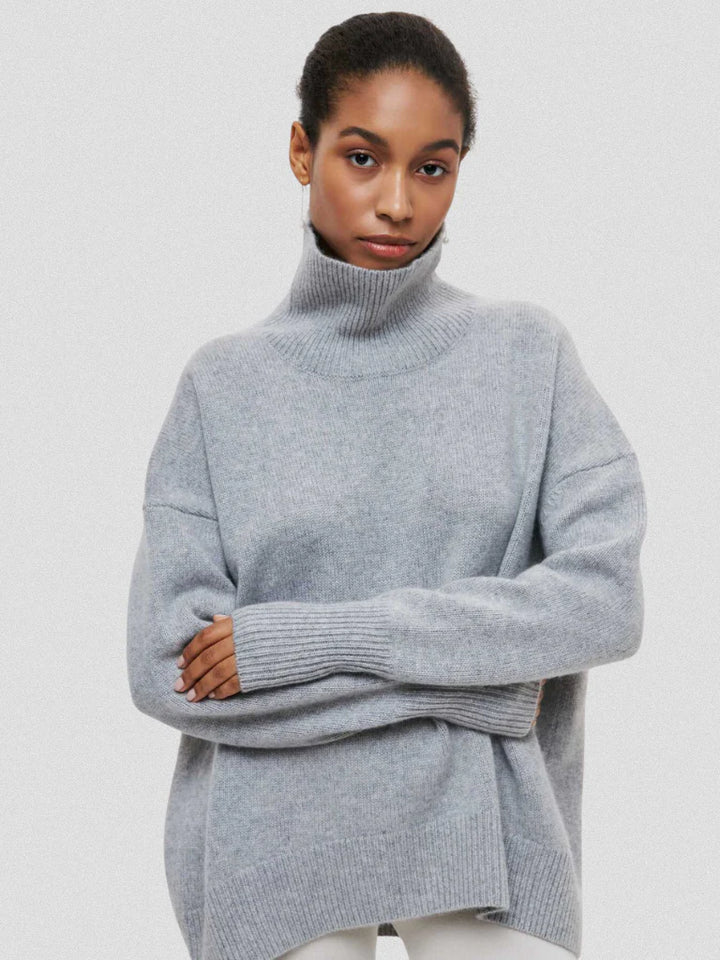 Elena | High Collar Knit Sweater