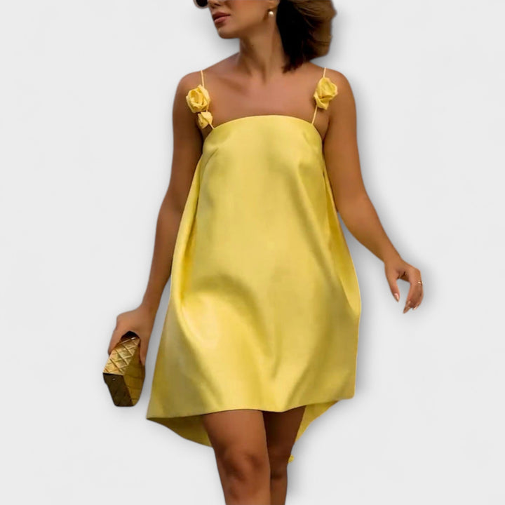 Jordan - Stylish Floral Print Loose Mini Dress with Straps