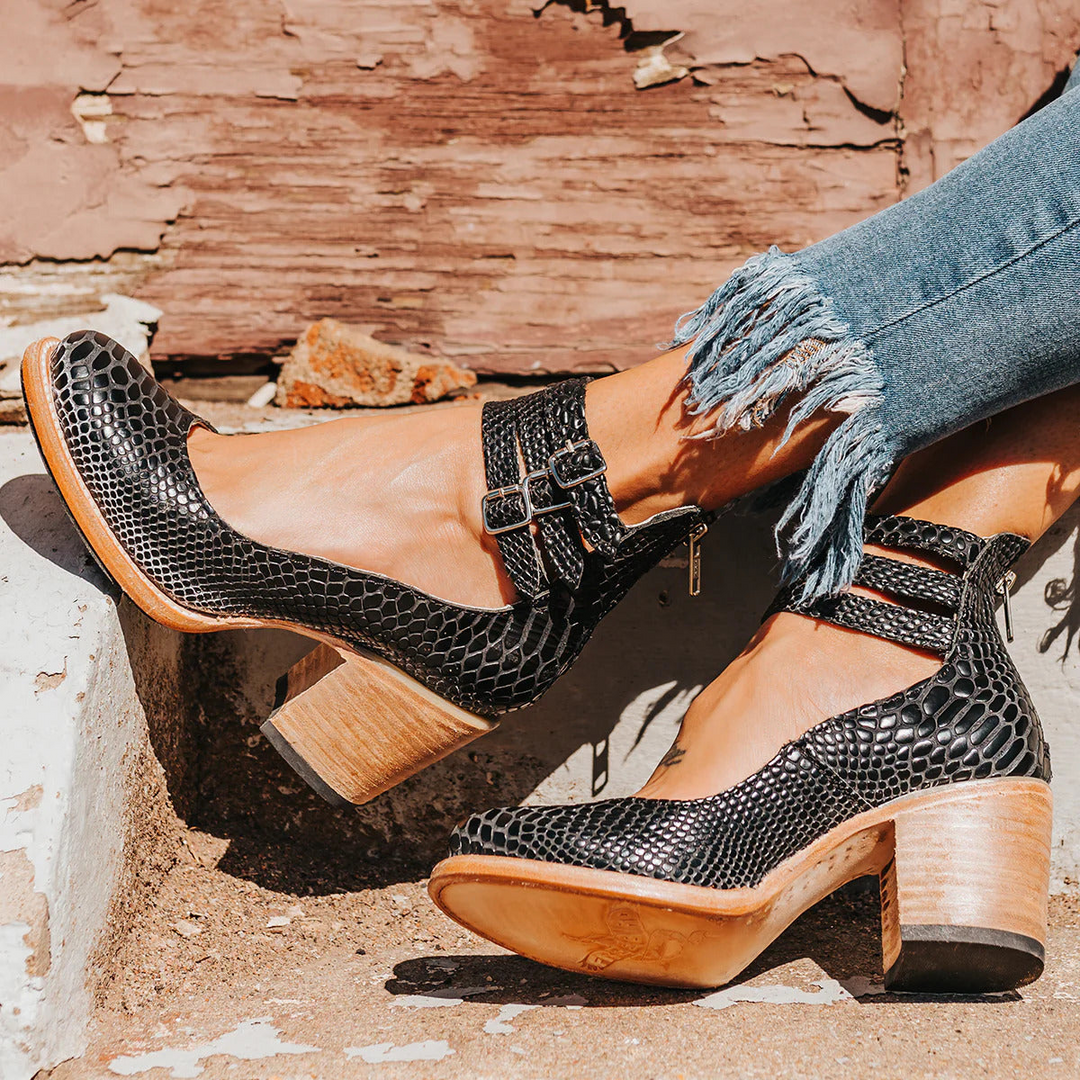 Gene | Multiple Strap High Heels with Thick Heel