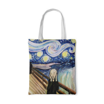 Clara | Sunflower Canvas Bag – Creative Art Self-Portrait Shoulder Bag & Personal Pouch