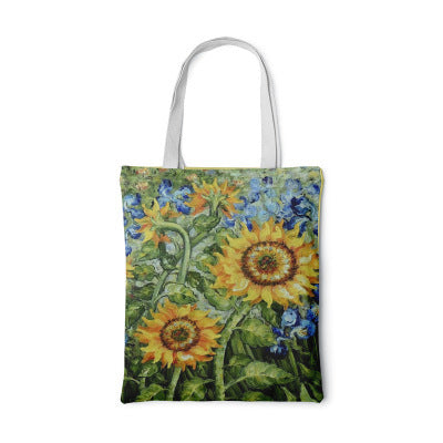 Clara | Sunflower Canvas Bag – Creative Art Self-Portrait Shoulder Bag & Personal Pouch